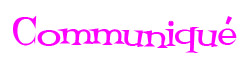 Communiqué presse