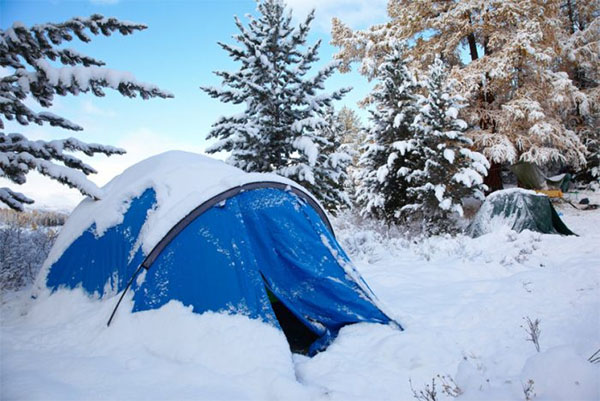camping en hiver
