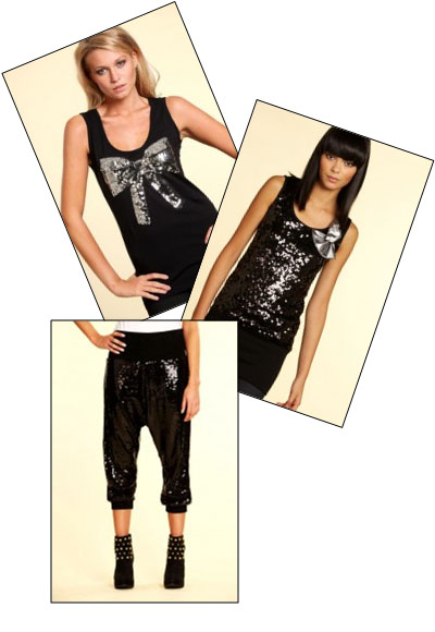 hauts sequin et sarouel boohoo