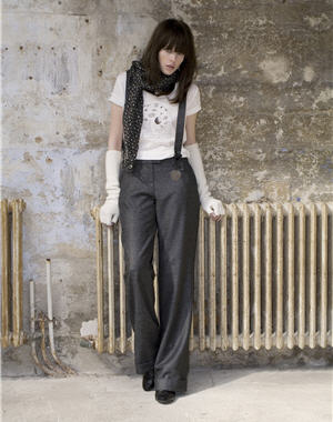 Pantalon large gris Maje pour La Redoute